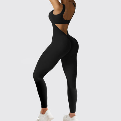 Women Sleeveless Flare Jumpsuits Fitness Yoga Long Pants